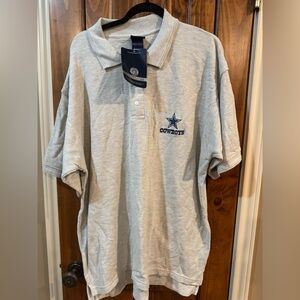 NWT NFL Cowboys Light Gray Polo with Embroidered Star Logo